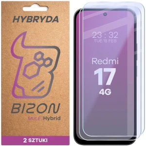 Elastyczne szkło hybrydowe Bizon Hybrid Mule Duo do Xiaomi Redmi 17 4G, 2 sztuki