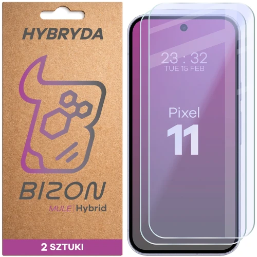 Elastyczne szkło hybrydowe Bizon Hybrid Mule Duo do Google Pixel 11, 2 sztuki (1/4)