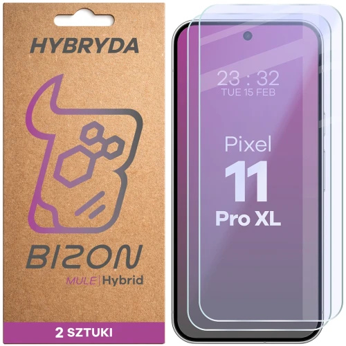 Elastyczne szkło hybrydowe Bizon Hybrid Mule Duo do Google Pixel 11 Pro XL, 2 sztuki (1/4)