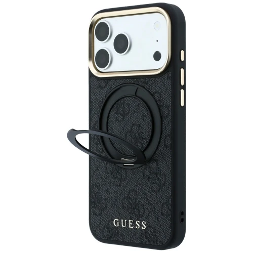 Etui Guess Ring Stand 360 4G Classic Logo do iPhone 18 Pro / 17 Pro do MagSafe, czarne
