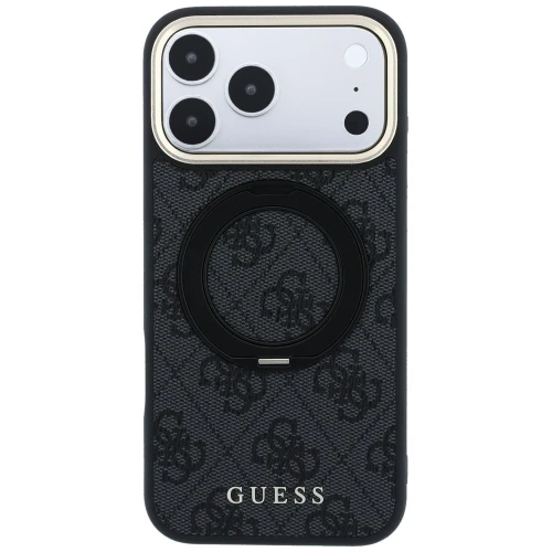 Etui Guess Ring Stand 360 4G Classic Logo do iPhone 18 Pro / 17 Pro do MagSafe, czarne