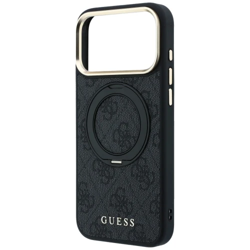 Etui Guess Ring Stand 360 4G Classic Logo do iPhone 18 Pro / 17 Pro do MagSafe, czarne