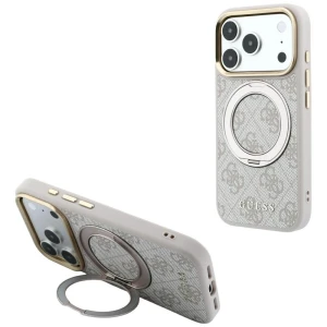 Etui Guess Ring Stand 360 4G Classic Logo do iPhone 18 Pro Max / 17 Pro Max do MagSafe, różowe