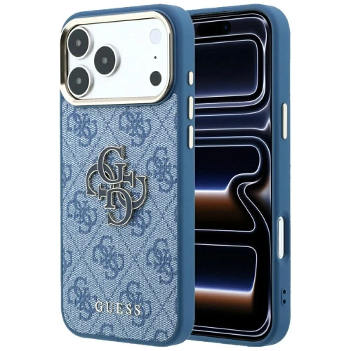 Etui Guess 4G Big Resin Logo do iPhone 18 Pro Max / 17 Pro Max, niebieskie