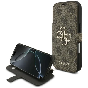 Etui Guess Book 4G Metal Logo do iPhone 18 Pro Max / 17 Pro Max, brązowe