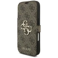 Etui Guess Book 4G Metal Logo do iPhone 18 Pro Max / 17 Pro Max, brązowe