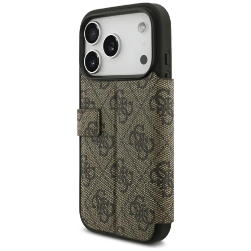 Etui Guess Book 4G Metal Logo do iPhone 18 Pro Max / 17 Pro Max, brązowe