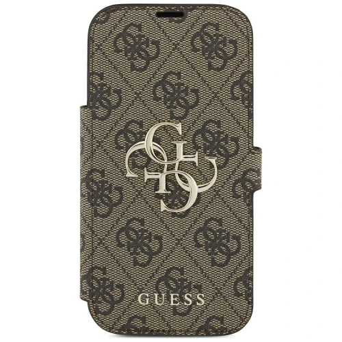 Etui Guess Book 4G Metal Logo do iPhone 18 Pro Max / 17 Pro Max, brązowe