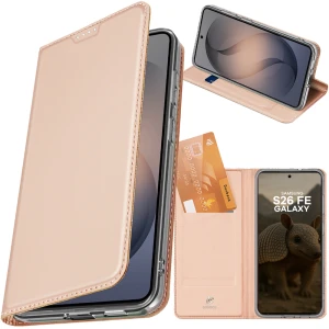 Etui z klapką Dux Ducis Skin Pro do Galaxy S26 FE, różowozłote