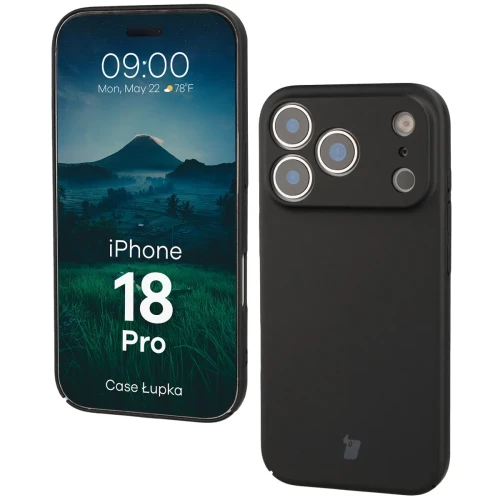 Etui Bizon Case Łupka do iPhone 18 Pro, czarne (1/6)