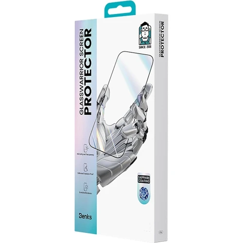 Szkło hartowane Benks Glass Warrior Sapphire Coating do iPhone 18 Pro Max, czarne (16/16)