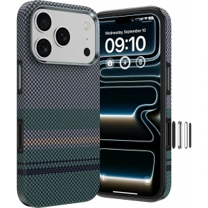 Etui aramidowe Benks Magnetic Armor Pro Aurora Kevlar 600D MagSafe do iPhone 18 Pro Max, zielone