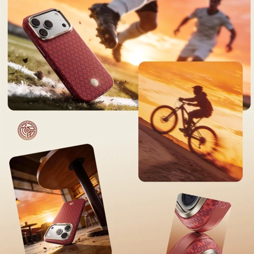 Etui aramidowe Benks ArmorGrid Edge X9 Air Kevlar MagSafe do iPhone 18 Pro Max, czerwone (9/16)