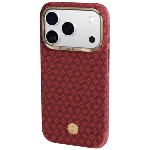 Etui aramidowe Benks ArmorGrid Edge X9 Air Kevlar MagSafe do iPhone 18 Pro Max, czerwone (13/16)