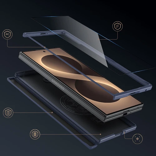 Etui Benks Magnetic Armor Grid Pro Grand Combo MagSafe do Samsung Galaxy Z Fold 8 Ultra, niebieskie (7/14)