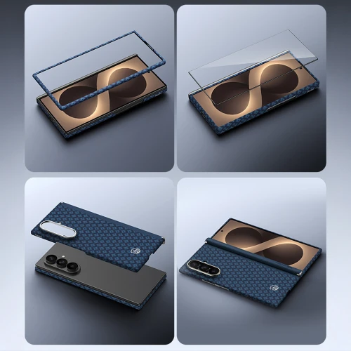 Etui Benks Magnetic Armor Grid Air Grand Combo MagSafe do Samsung Galaxy Z Fold 8 Ultra, niebieskie (14/15)