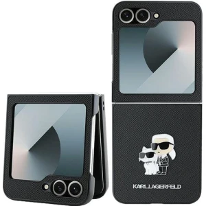 OUTLET: Etui Karl Lagerfeld Saffiano Metal Pin do Galaxy Z Flip7 FE / Z Flip6, czarne