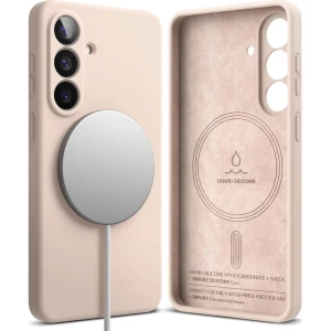 OUTLET: Etui Ringke Silicone Magnetic do MagSafe do Galaxy S26, różowobrązowe