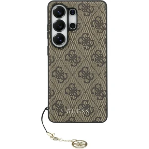 OUTLET: Etui Guess Charms Collection MagSafe Classic Logo with Charm do Galaxy S26 Ultra, brązowe ze złotą zawieszką 