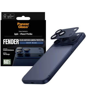 OUTLET: Szkło hartowane na aparat PanzerGlass Fender Camera Protector do iPhone 17 Pro Max, granatowe