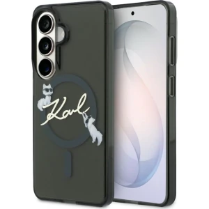 OUTLET: Etui Karl Lagerfeld IML Print MagSafe Karl Script do Galaxy S26, przydymione z kotką Choupette