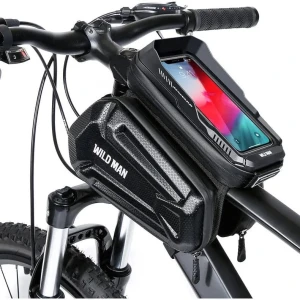 OUTLET: Uchwyt rowerowy, sakwa na ramę Wildman XT6, czarny w heksagonalnym wzorze