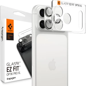 OUTLET: Szkło na aparat Spigen Glas.tR Ez Fit Optik Pro XL 1-Pack do iPhone 17 Pro Max, srebrne