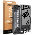 Szkło prywatyzujące z ramką aplikacyjną Bizon Glass Aplikator Shadow do iPhone 18 Pro Max, 2 zestawy (1/7)