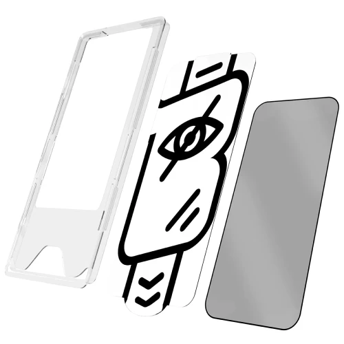 Szkło prywatyzujące z ramką aplikacyjną Bizon Glass Aplikator Shadow do iPhone 18 Pro Max, 2 zestawy (5/7)