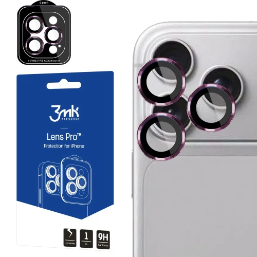 Osłona na aparat 3mk Lens Protection Pro do iPhone 18 Pro / Max, burgundowe (1/8)
