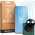 3x Szkło hartowane + szybka na aparat Bizon Glass Clear Pack do Xiaomi 17 Ultra (1/6)