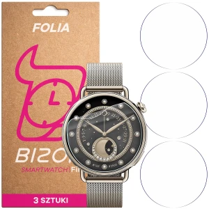 Folia ochronna na ekran zegarka Bizon Watch Film HydroFlex do Xiaomi Watch S4 41mm, 3 sztuki