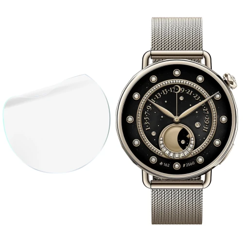 Folia ochronna na ekran zegarka Bizon Watch Film HydroFlex do Xiaomi Watch S4 41mm, 3 sztuki (4/5)