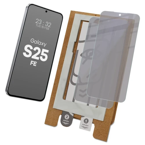 2x Prywatyzujące szklo hybrydowe z eko aplikatorem Bizon Eplikator Hybrid Shadow do Galaxy S25 FE (1/5)