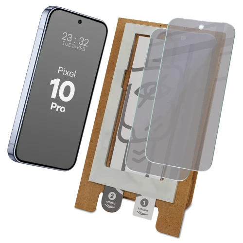2x Prywatyzujące szklo hybrydowe z eko aplikatorem Bizon Eplikator Hybrid Shadow do Google Pixel 10 Pro (1/5)
