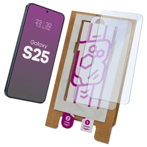 2x Szkło hybrydowe z eko aplikatorem Bizon Eplikator Hybrid Mule do Galaxy S25