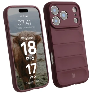 Pancerne etui Bizon Case Tur do iPhone 18 Pro / 17 Pro, burgundowe