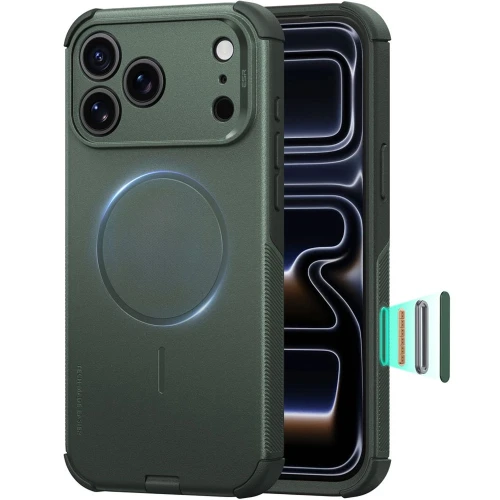 Etui ESR Cyber Tough do MagSafe do iPhone 18 Pro Max / 17 Pro Max, ciemnozielone (1/7)