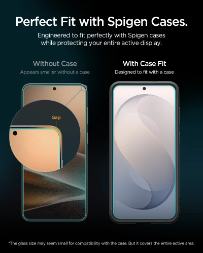 Szkło do etui + Aplikator Spigen Glas.tR EZ Fit Pro 1-Pack (AC) do Galaxy S26 FE (7/12)