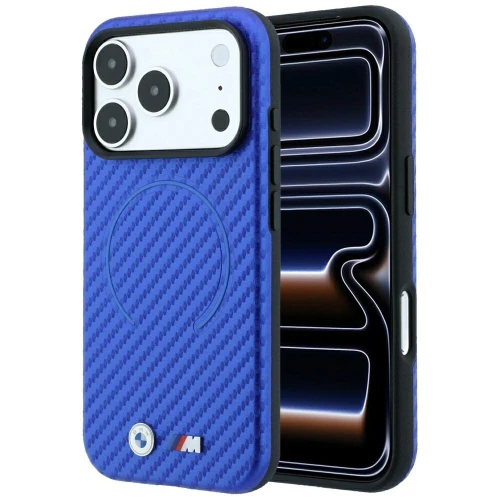 Etui BMW M Carbon Printed Ring MagSafe do iPhone 18 Pro Max / 17 Pro Max, niebieskie karbonowe (1/8)