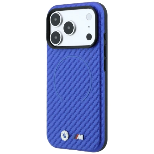 Etui BMW M Carbon Printed Ring MagSafe do iPhone 18 Pro Max / 17 Pro Max, niebieskie karbonowe (2/8)