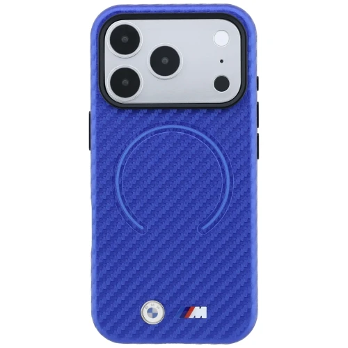 Etui BMW M Carbon Printed Ring MagSafe do iPhone 18 Pro Max / 17 Pro Max, niebieskie karbonowe (3/8)