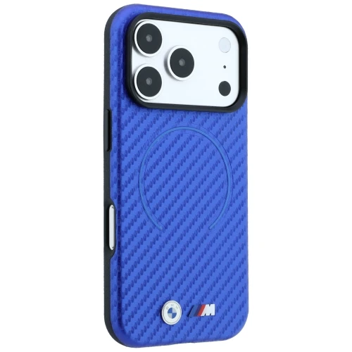 Etui BMW M Carbon Printed Ring MagSafe do iPhone 18 Pro Max / 17 Pro Max, niebieskie karbonowe (4/8)