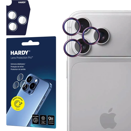Osłona na aparat 3mk HARDY Lens Protection Pro, 1 zestaw dla iPhone 18 Pro / Max, burgundowa (1/10)
