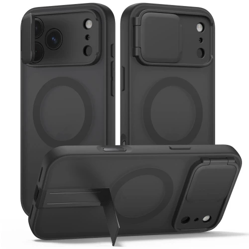 Etui z osłoną aparatu Tech-Protect Kevlar Aura do iPhone 18 Pro Max / 17 Pro Max do MagSafe, przydymione-czarne (1/6)