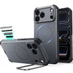 Etui ESR Cyber Tough Case Kickstand do MagSafe do iPhone 18 Pro Max / 17 Pro Max, szare