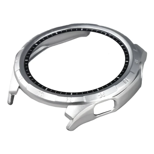 Etui ze szkłem do zegarka Bizon Case Watch Adamo do Honor Watch 6 / 6 Plus, satynowo srebrne (6/8)