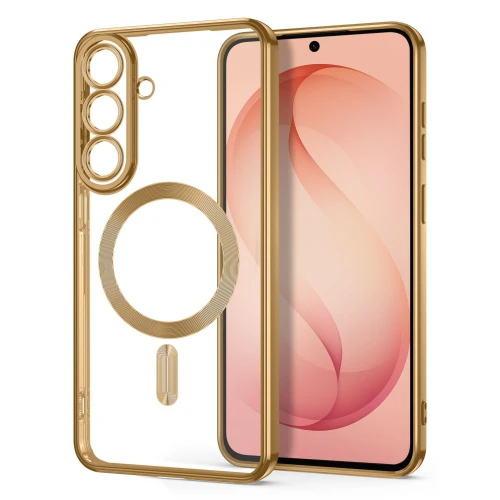 Etui z osłoną aparatu Tech-Protect MagFlex do Galaxy S26 FE do MagSafe, przezroczysto-złote (2/9)