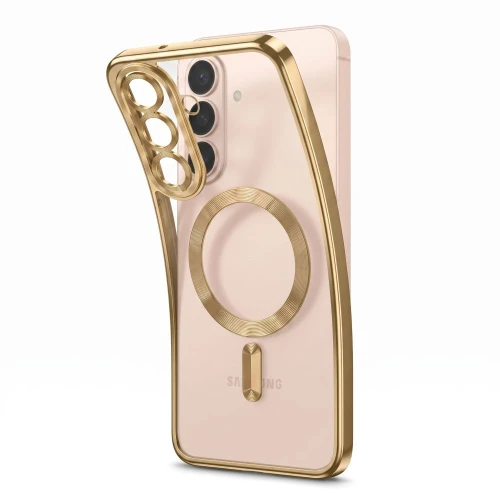 Etui z osłoną aparatu Tech-Protect MagFlex do Galaxy S26 FE do MagSafe, przezroczysto-złote (5/9)