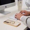 Etui z osłoną aparatu Tech-Protect MagFlex do Galaxy S26 FE do MagSafe, przezroczysto-złote (8/9)